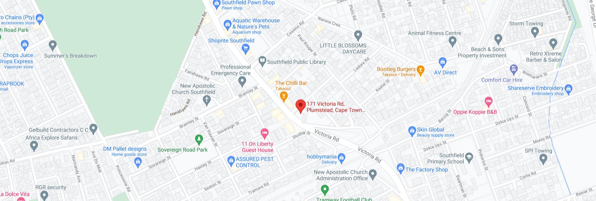 google map 171 Victoria Rd Plumstead Cape Town 7801